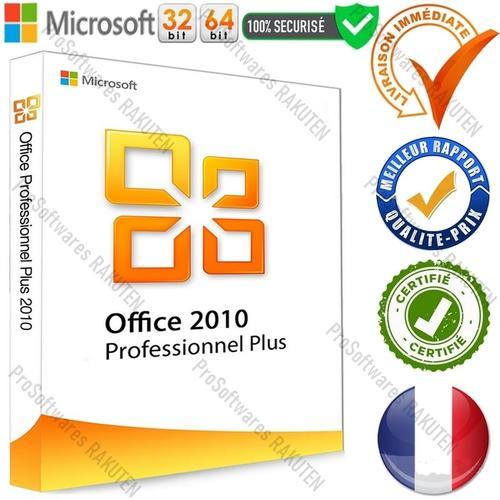 Microsoft Office 2010 Pro Plus+ Clé Activation Authentique + Activation Permanente En Ligne + Support Et S.A.V 24/7