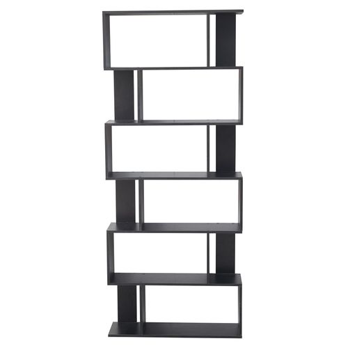 Bibliothèque Étagère Avec 6 Étagères En Mdf Noir