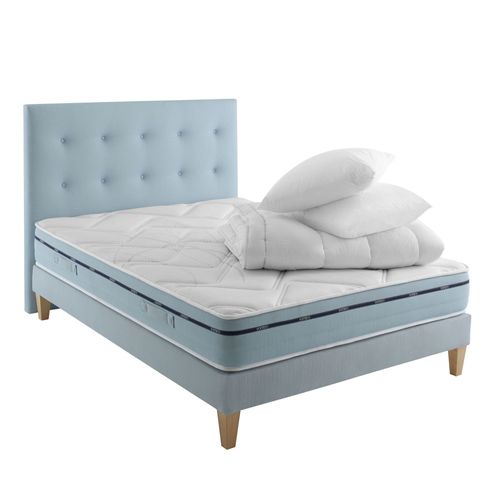 Ensemble Matelas, Sommier, Pieds, Tête De Lit, Couette Oreiller 160x20