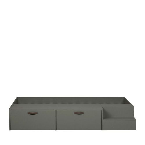 Lit Avec Rangements 80x200 Cm En Pin Vert Kaki - Amio