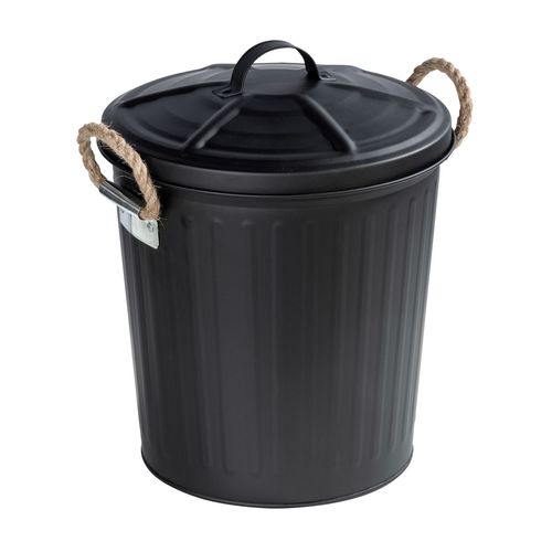 Poubelle de salle de bain design rétro gara 6 l noir