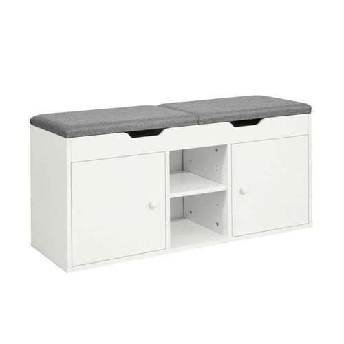 Sobuy Fsr96-W Banc À Chaussures Meuble Entrée Meuble Chaussures Commode À Chaussures Avec Coussin Rembourré