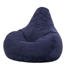 Pouf Inclinable Velours Côtelé Bleu Marine