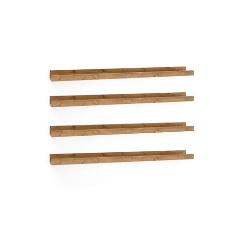 Pack 4 Étagères Flottantes En Bois De Pin Vieilli 100x7cm