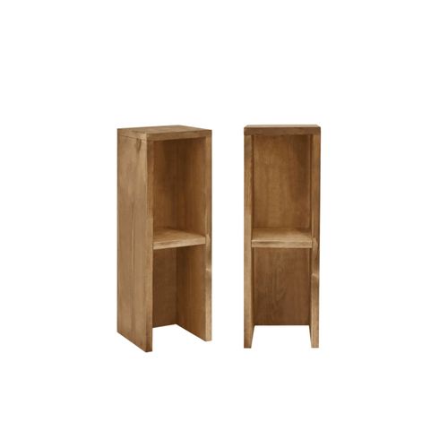 Ensemble 2 Tables De Chevet En Bois De Sapin Vieilli 20x60cm