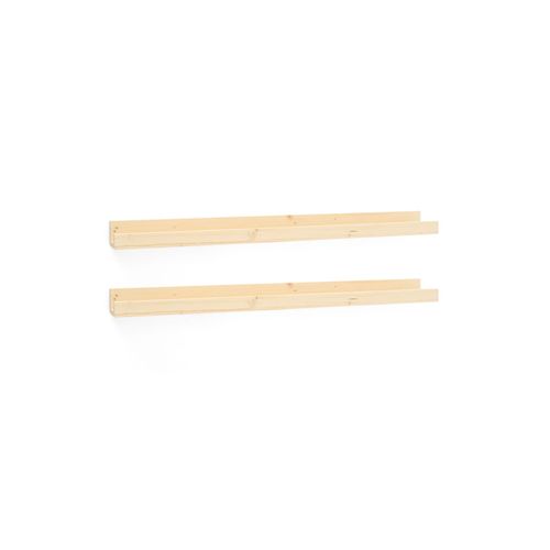 Pack 2 Étagères Flottantes En Bois De Pin Naturel 100x7cm