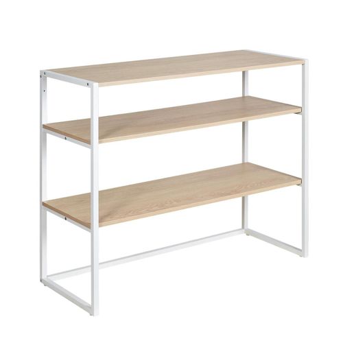 Portant Vêtements Sous Combles Bois Et Métal Blanc Étagères