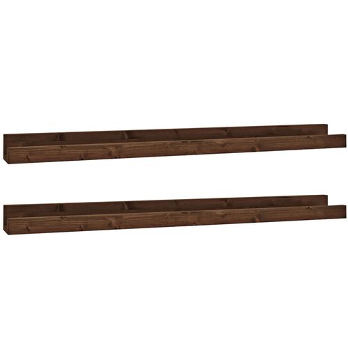 Pack 2 Étagères Flottantes En Bois De Pin Marron 100x7cm