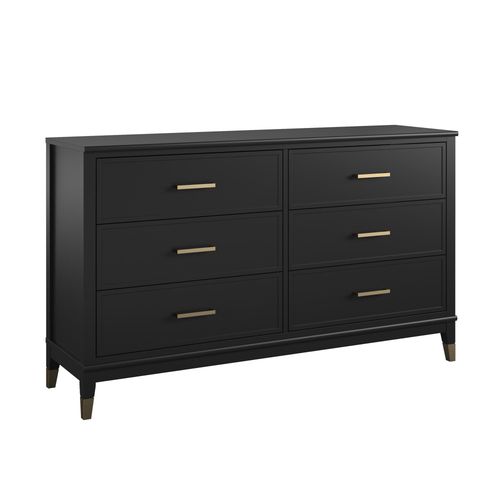 Commode Avec 6 Tiroirs En Mdf Noir