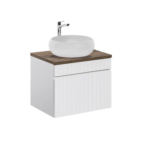 Meuble Vasque Ronde Stratifiés Blanc