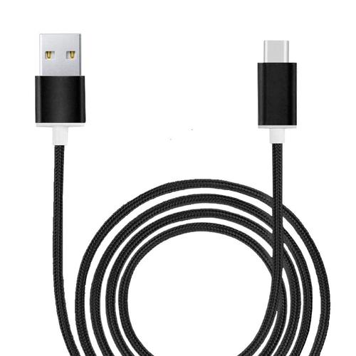 Câble Type C Pour Oppo A33 Câble Usb Tressé Nylon 1,3 Mètre Câble Charge/Synchro Rapide-Transfert De Données Type C - Noir