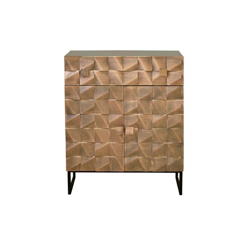 Buffet En Bois De Manguier Avec Détails En Bronze Et Métal