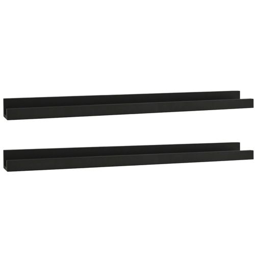 Pack 2 Étagères Flottantes En Bois De Pin Noir 100x7cm