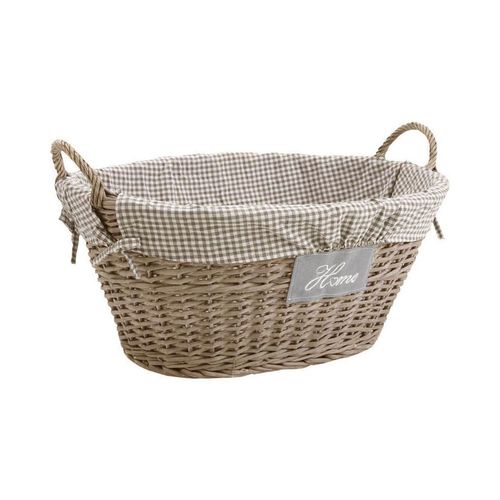 Corbeille à linge home en osier et coton