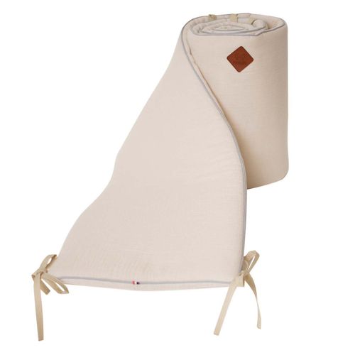 Tour De Lit Universel Gaze De Coton Beige