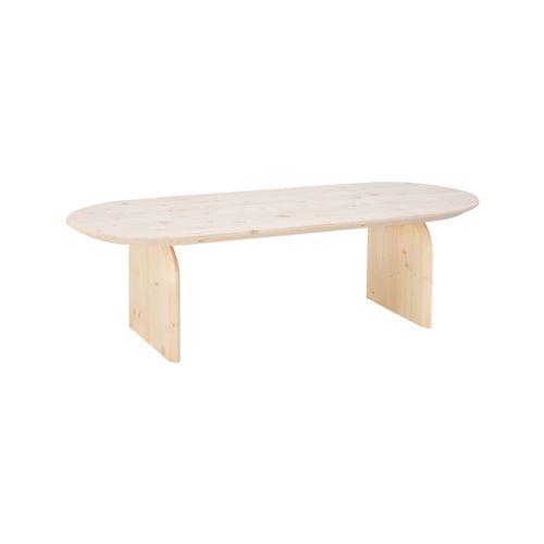 Table Basse Ovale En Bois De Sapin Naturel 120x35cm