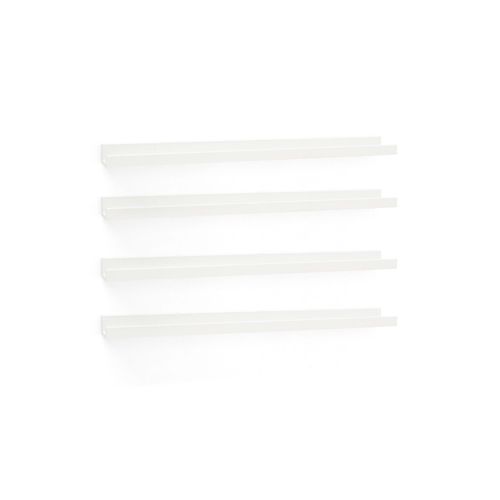 Pack 4 Étagères Flottantes En Bois De Pin Blanc 50x7cm