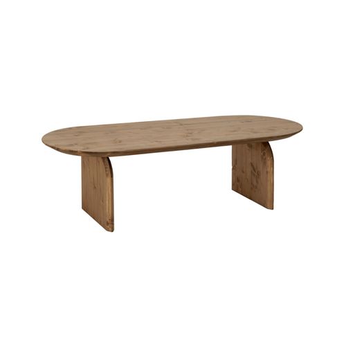 Table Basse Ovale En Bois De Sapin Vieilli 100x35cm