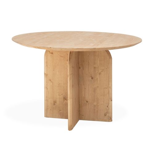 Table À Manger Ronde En Bois De Sapin Marron 110x75,2cm