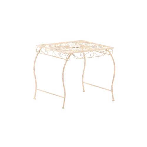 Table De Jardin Carrée Résistante En Métal Crème Antique