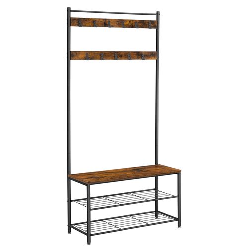 Meuble D'entrée 32 X 85 X 175 Cm Effet Bois Marron Rustique