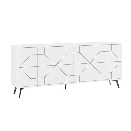 Buffet Bas Contemporain 184cm Bois Blanc