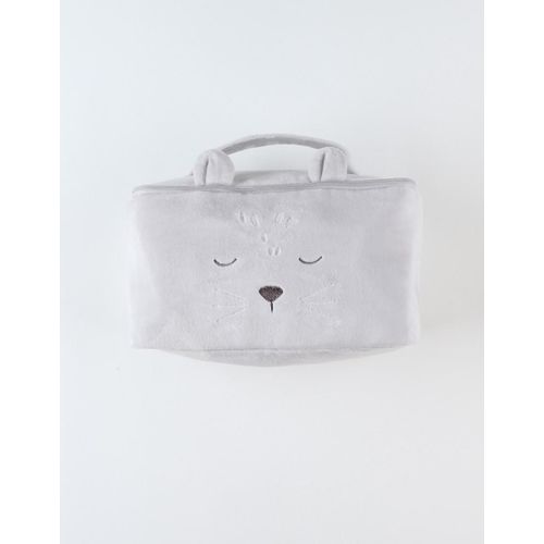Trousse De Toilette Kendi En Veloudoux Gris Clair - Noukie's