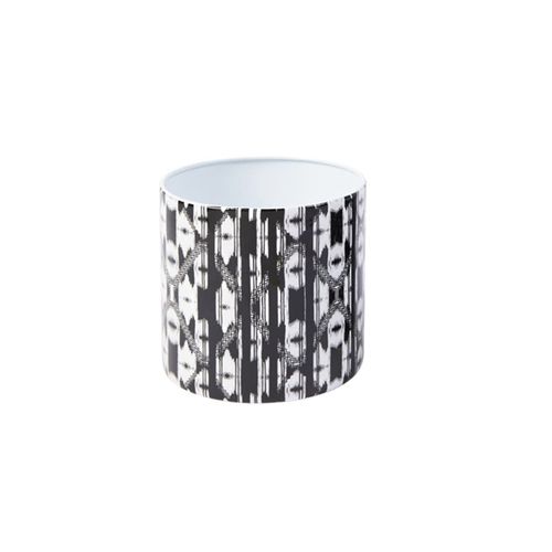 Cache-Pot Décoratif En Fer Noir Et Blanc H12