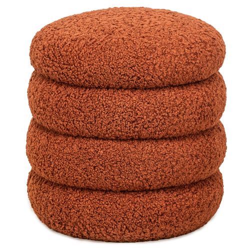 Pouf En Bouclettes Terracotta Style Scandinave