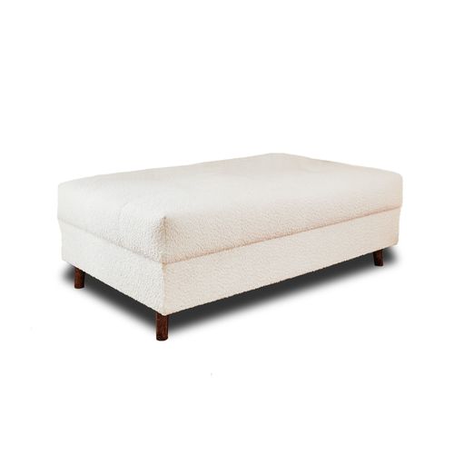 Pouf En Tissu Bouclette Blanc
