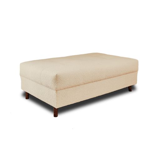 Pouf En Tissu Bouclette Beige