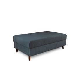 Pouf En Velours Côtelé Bleu Nuit