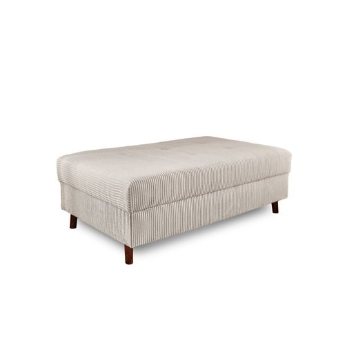 Pouf En Velours Côtelé Gris Clair