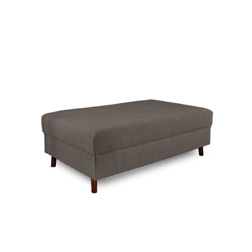 Pouf En Velours Côtelé Gris Foncé