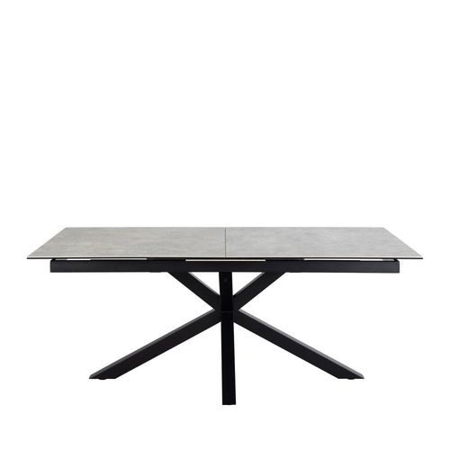 Drawer - Eurame - Table À Manger Extensible 6 À 12 Places En Céramique Et Métal 200-240x100cm - Gris