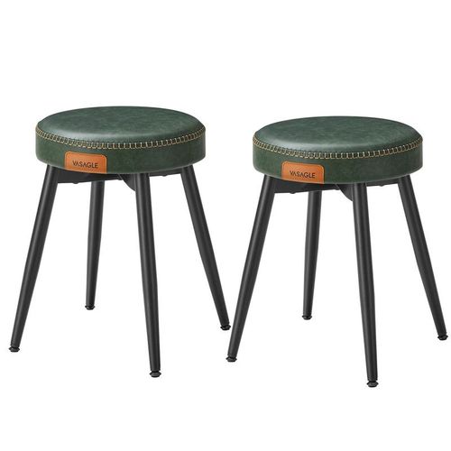 Tabouret De Salle À Manger Lot De 2 Siège Rembourré Pu Vert Forêt
