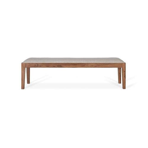 Banc En Bois D'acacia Massif Recouvert De Tissu