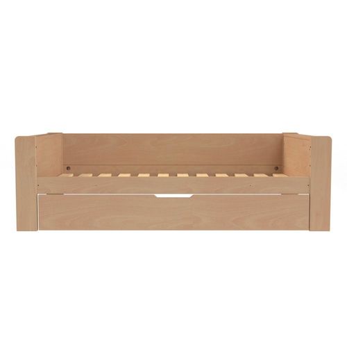 Lit Banquette Avec Lit Gigogne Bois Massif Hêtre Naturel 90x190