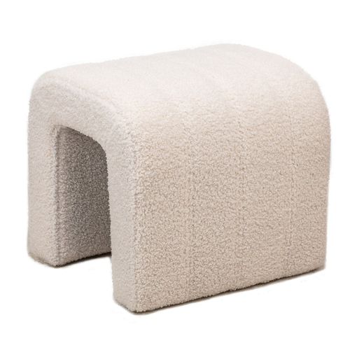 Pouf En Bouclettes Blanches Style Scandinave