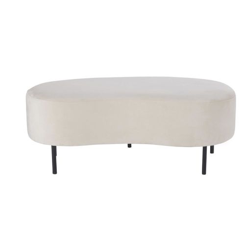 Banc En Velours Gris Clair Et Métal Noir