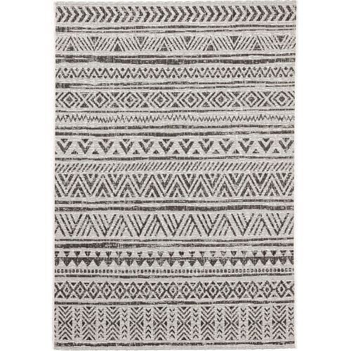 Tapis D'extérieur Cleo Blanc & Noir 200x290 Cm - Tapis Outdoor Pour Balcon, Terrasse Et Jardin