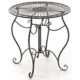 Table De Jardin Avec Plateau Rond En Métal Bronze