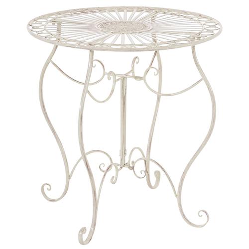 Table De Jardin Avec Plateau Rond En Métal Crème Antique