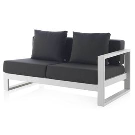 Canapé En Aluminium À Bras Droit Blanc Avec Coussins Couleur Noire