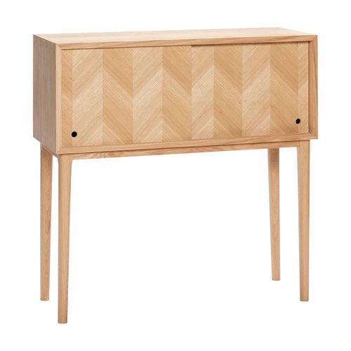 Buffet En Placage De Chêne Et Bois De Chêne Naturel Avec 2 Étagères