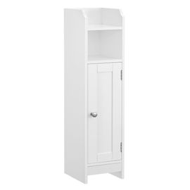 Colonne De Salle De Bain Avec Porte Et Étagère Effet Bois Blanc