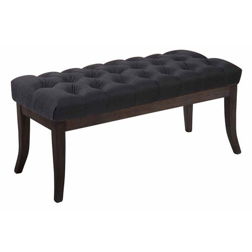 Banquette Avec Pieds En Bois Assise En Tissu Noir