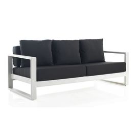 Canapé En Aluminium Blanc Avec Coussins Couleur Noire