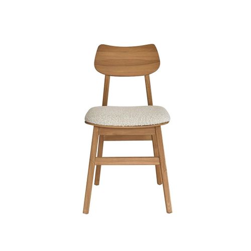 Bois Dessus Bois Dessous - Serene Chaise En Teck Massif Assise Bouclette - Naturel