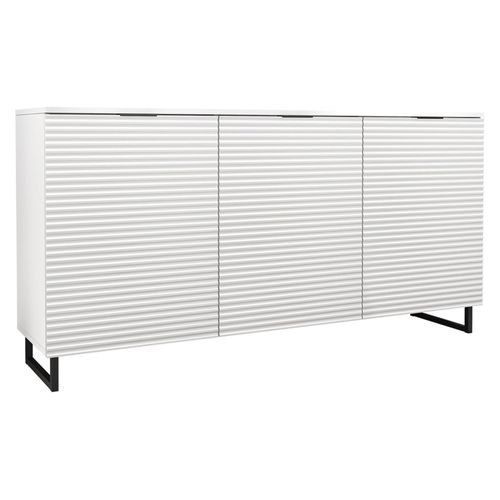 Buffet Bas Contemporain 150 Cm Blanc / Noir